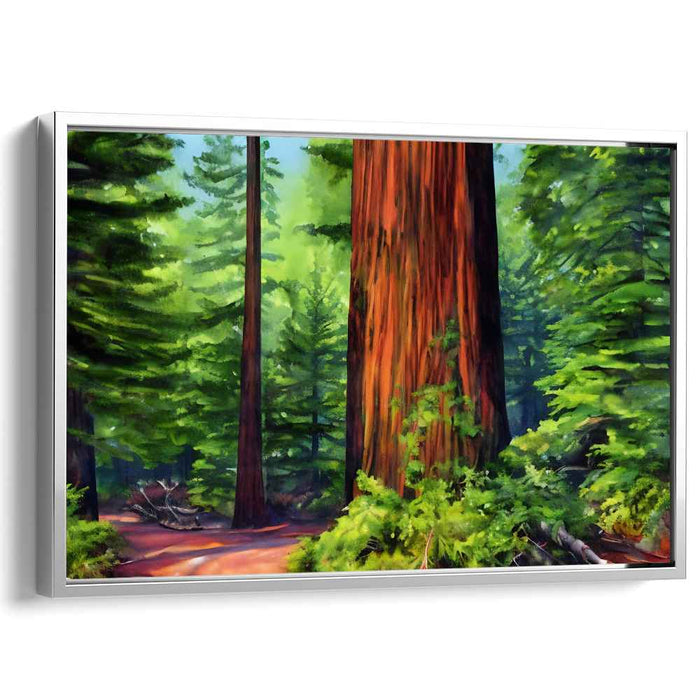 Nature's Genuine Embrace: Realistic Forest Landscape Canvas Art Print