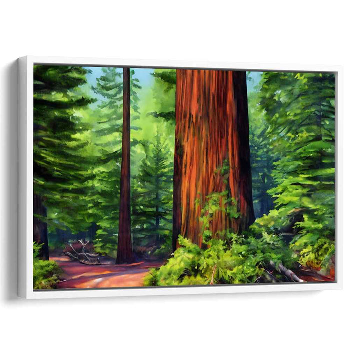 Nature's Genuine Embrace: Realistic Forest Landscape Canvas Art Print