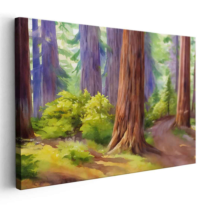 Enchanted Woods Journey: Captivating Forest Pathway Canvas Art Print