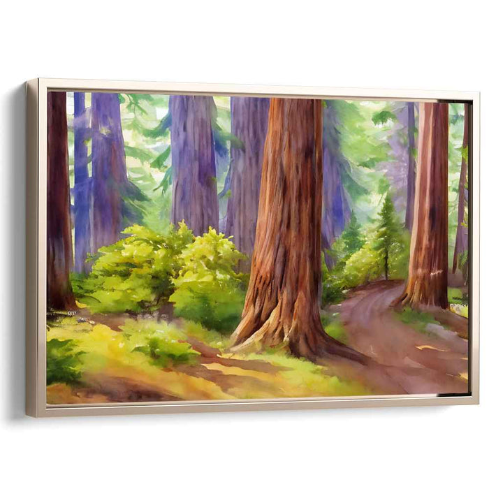 Enchanted Woods Journey: Captivating Forest Pathway Canvas Art Print