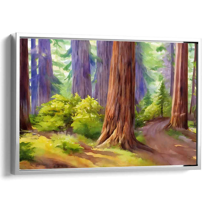 Enchanted Woods Journey: Captivating Forest Pathway Canvas Art Print