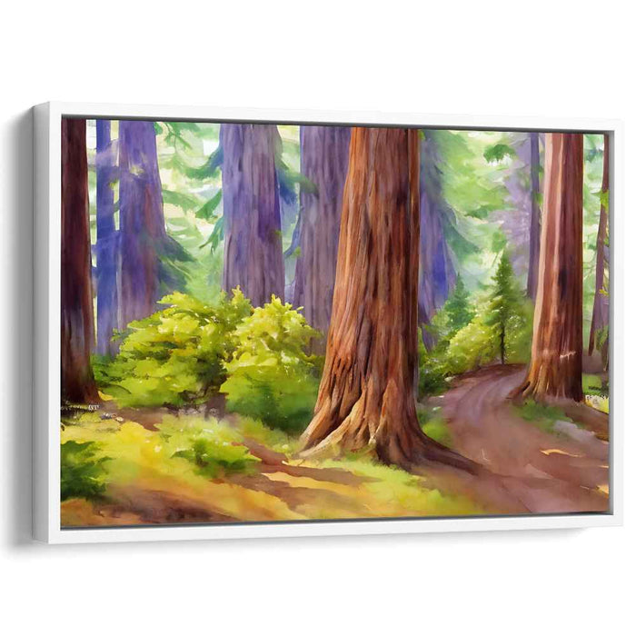 Enchanted Woods Journey: Captivating Forest Pathway Canvas Art Print