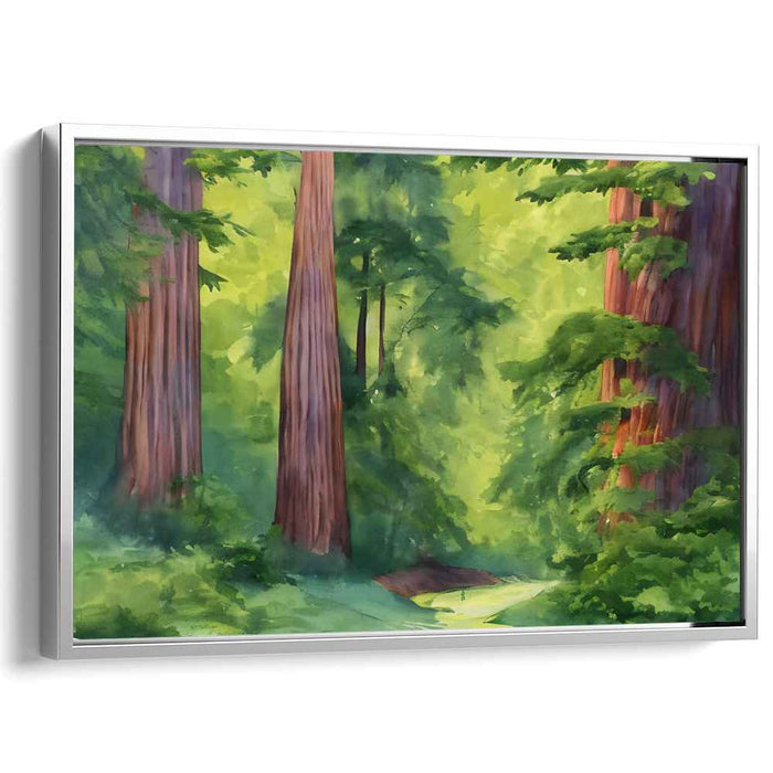 Leafy Canopy Study: Realistic Watercolor Woodland Canvas Art Print