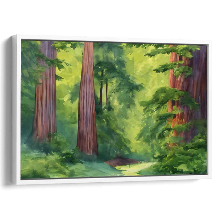 Leafy Canopy Study: Realistic Watercolor Woodland Canvas Art Print