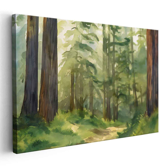 Ripple Illusion: Luminous Watercolor Landscape Canvas Art