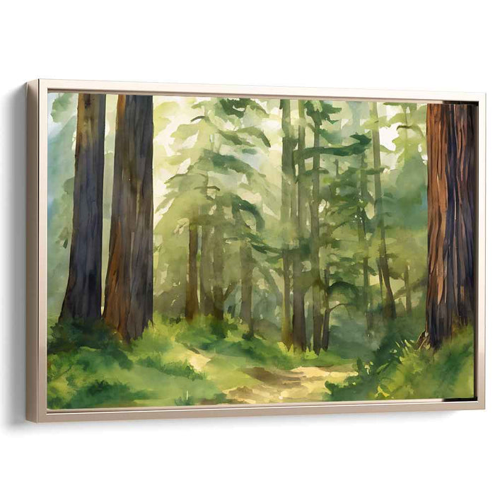 Ripple Illusion: Luminous Watercolor Landscape Canvas Art