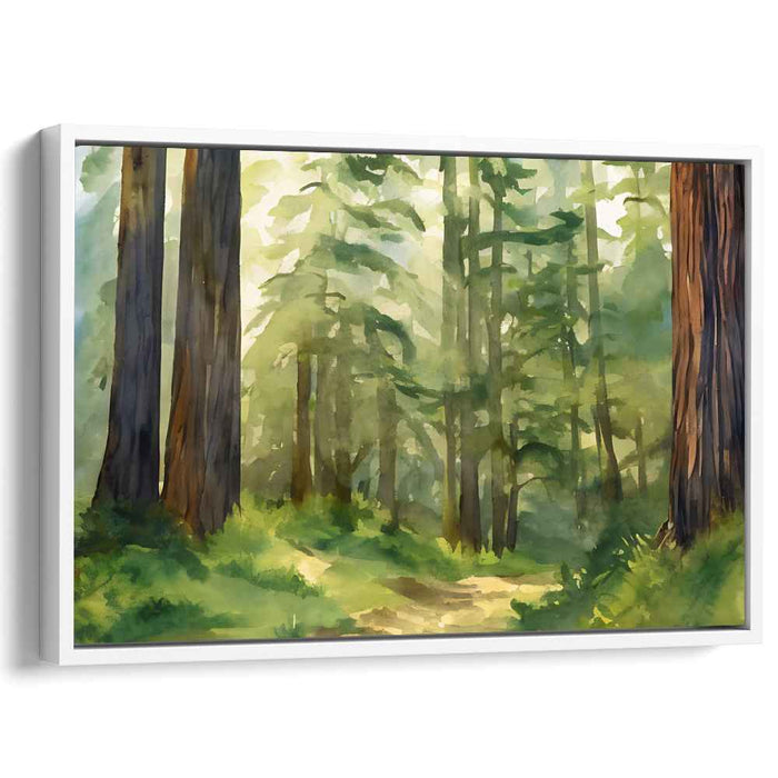 Ripple Illusion: Luminous Watercolor Landscape Canvas Art