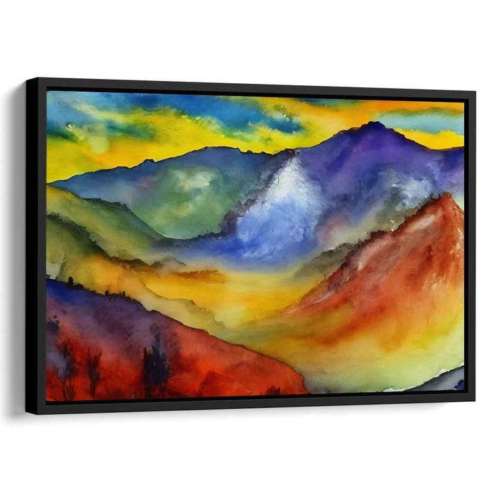 Ripple Peak Serenade: Watercolor Mountain Vista