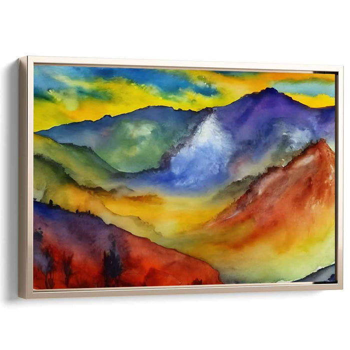 Ripple Peak Serenade: Watercolor Mountain Vista