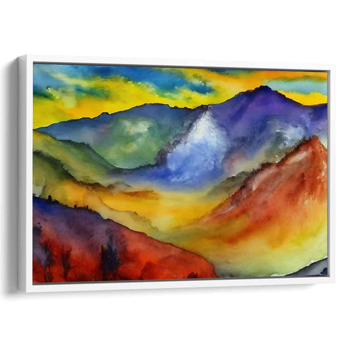 Ripple Peak Serenade: Watercolor Mountain Vista