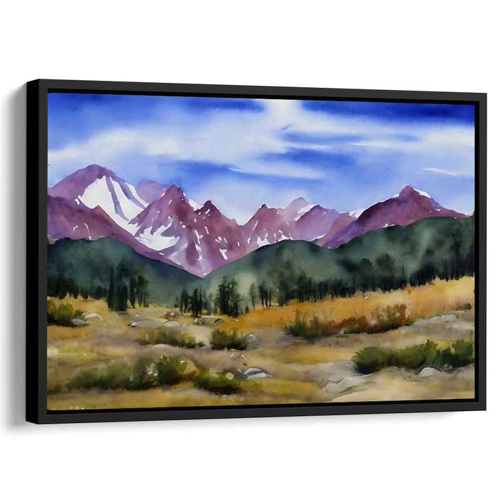 Aquarelle Meadows: Watercolor Landscape Canvas Art Print