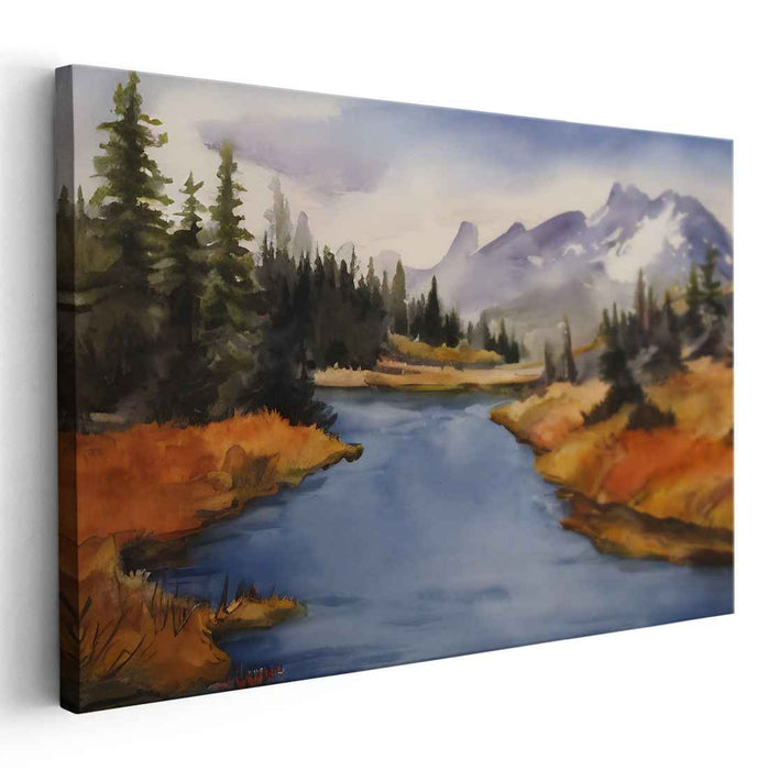 Watercolor Rocky Mountains #105