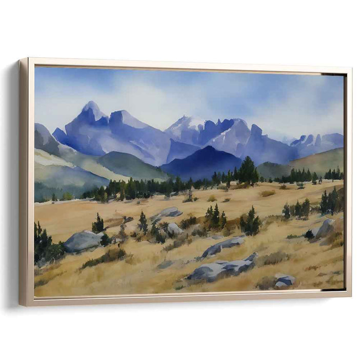 Aqueous Canopy Realm: Watercolor Landscape Canvas Art