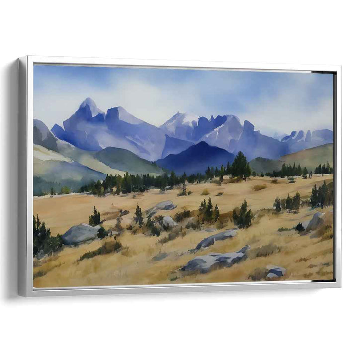 Aqueous Canopy Realm: Watercolor Landscape Canvas Art