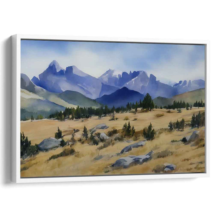 Aqueous Canopy Realm: Watercolor Landscape Canvas Art