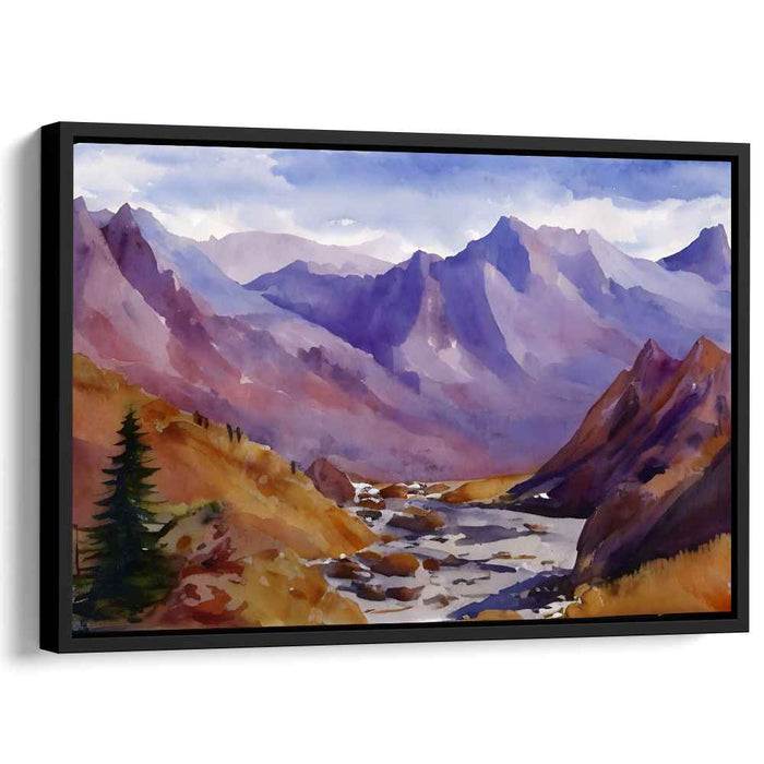 Aqua Serenity Resplendence: Tranquil Watercolor Landscape Art