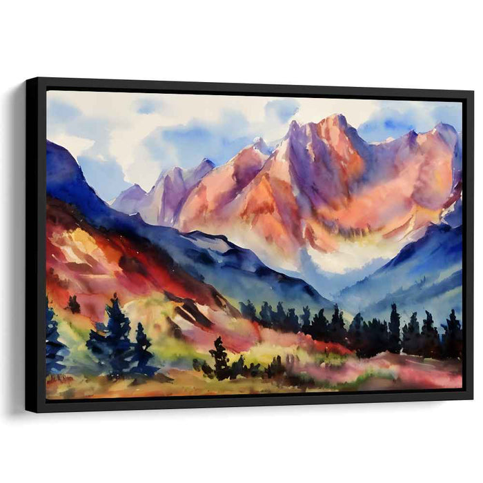 Mystic Dawn Mirage: Serene Sunrise Watercolor Landscape