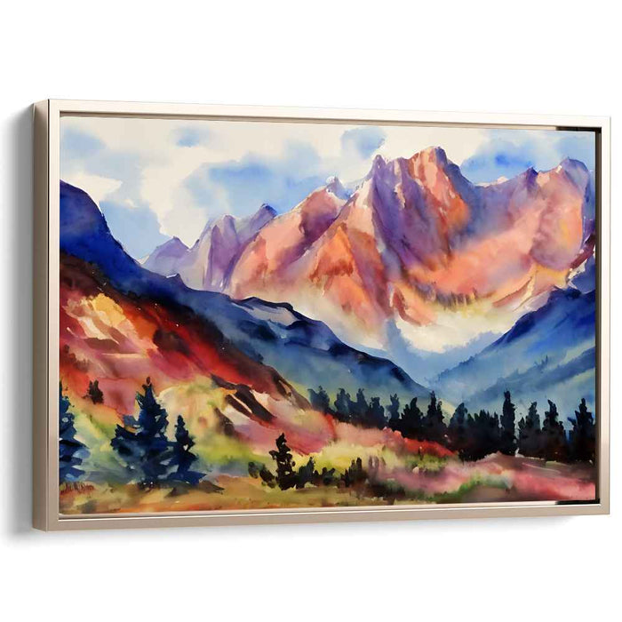 Mystic Dawn Mirage: Serene Sunrise Watercolor Landscape