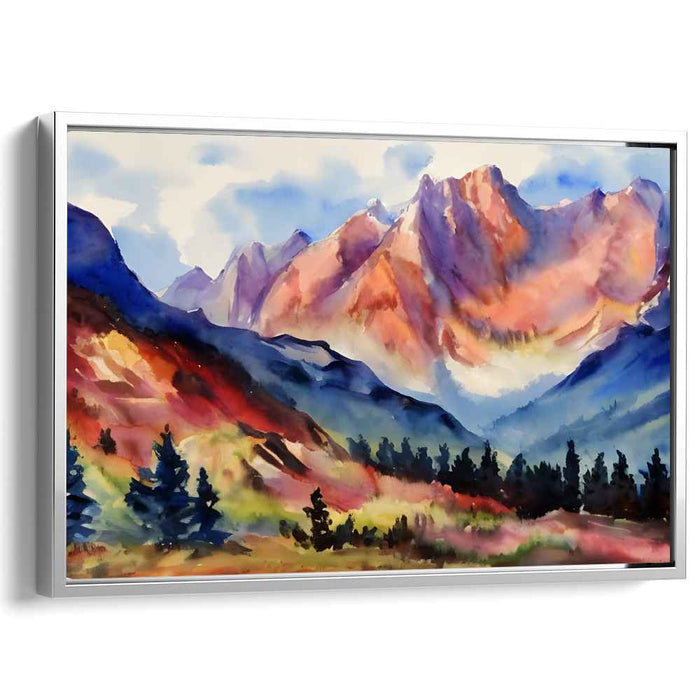 Mystic Dawn Mirage: Serene Sunrise Watercolor Landscape