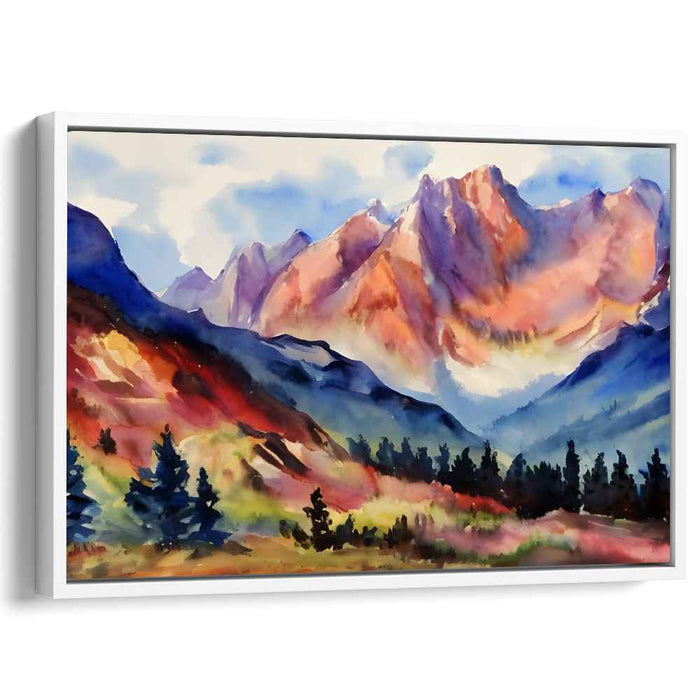 Mystic Dawn Mirage: Serene Sunrise Watercolor Landscape