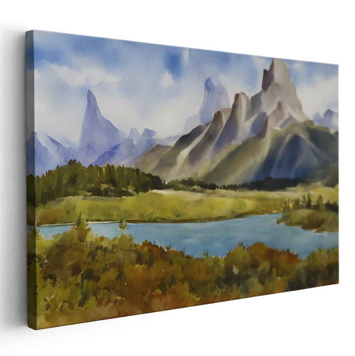 Watercolor Rocky Mountains #123