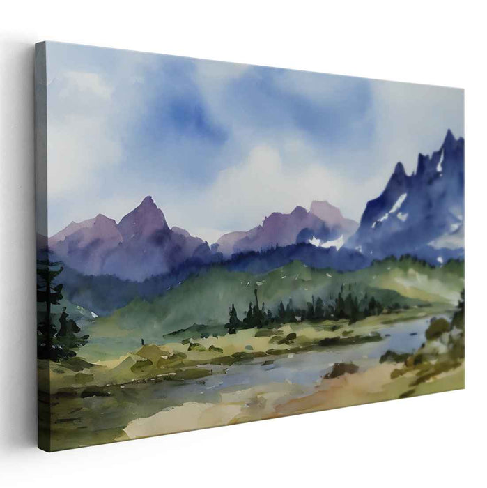 Watercolor Rocky Mountains #129