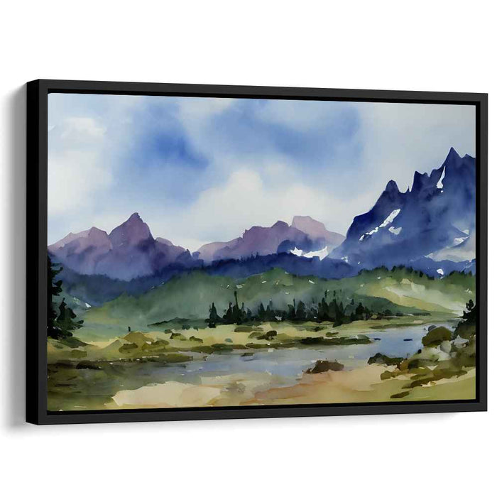 Watercolor Rocky Mountains #129