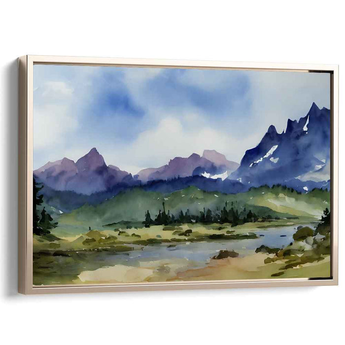 Watercolor Rocky Mountains #129