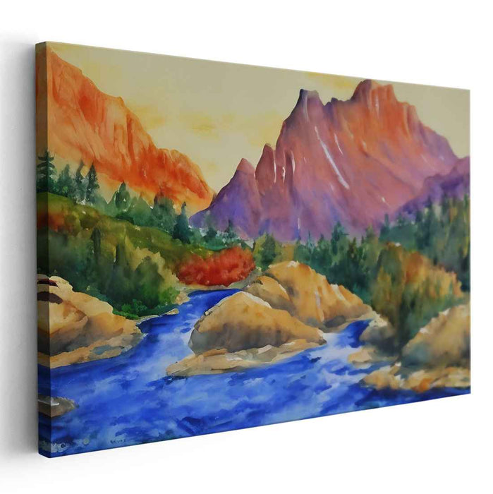 Watercolor Rocky Mountains #131