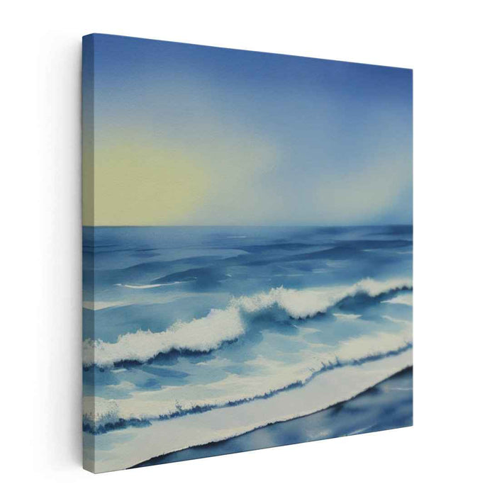 Calm Aquatic Serenity: Tranquil Seascape Watercolor Canvas Art Print