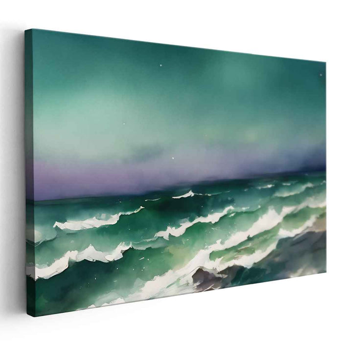 Aquamarine Seabed: Turquoise Ocean Canvas Art Print
