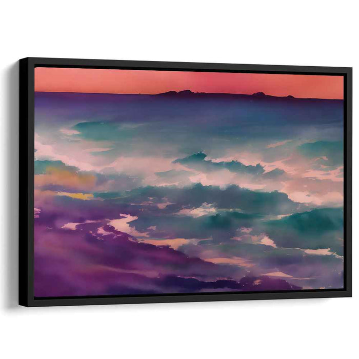 Twilight Waters Impressions: Impressionist Seascape at Dusk Canvas Art Print