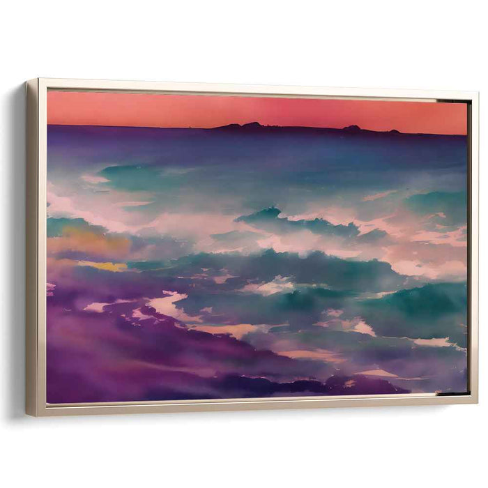 Twilight Waters Impressions: Impressionist Seascape at Dusk Canvas Art Print
