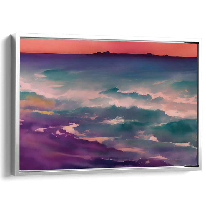 Twilight Waters Impressions: Impressionist Seascape at Dusk Canvas Art Print