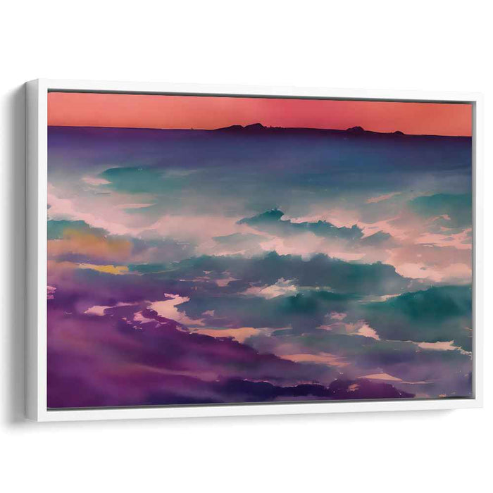 Twilight Waters Impressions: Impressionist Seascape at Dusk Canvas Art Print