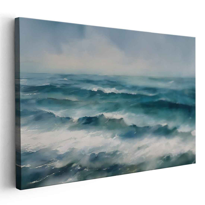 Mystic Ocean Waves: Tranquil Seascape Impressionist Canvas Art