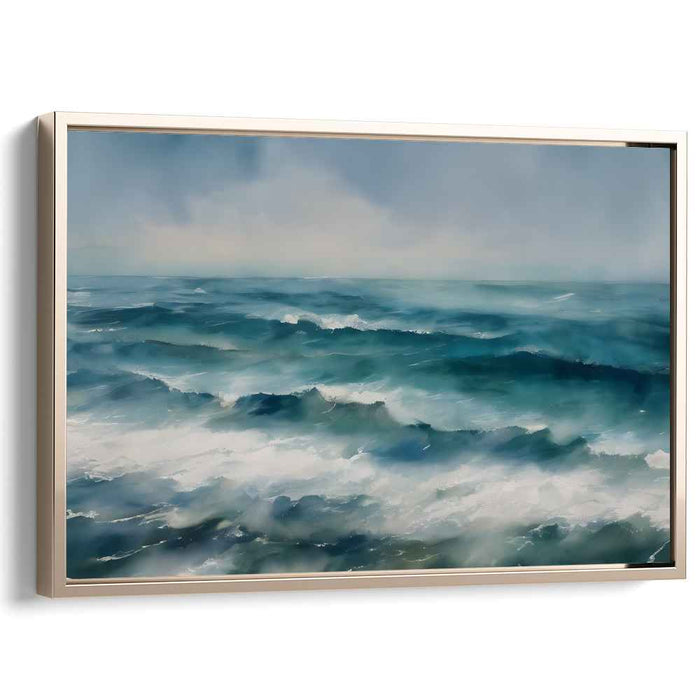 Mystic Ocean Waves: Tranquil Seascape Impressionist Canvas Art