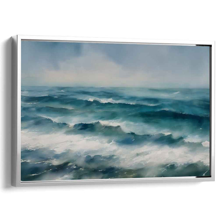 Mystic Ocean Waves: Tranquil Seascape Impressionist Canvas Art