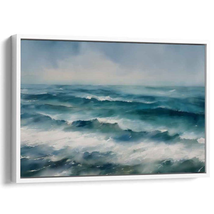 Mystic Ocean Waves: Tranquil Seascape Impressionist Canvas Art