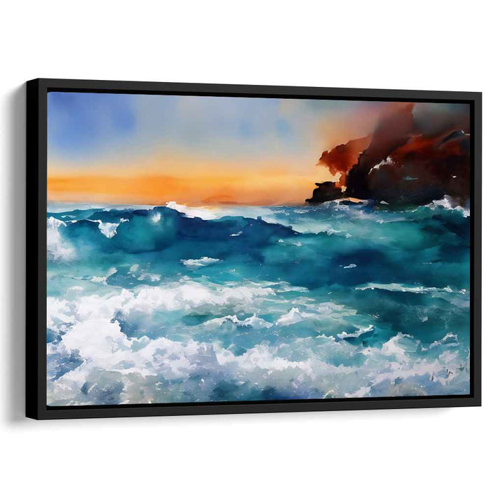 Twilight Swell: Sunset Waves in Motion