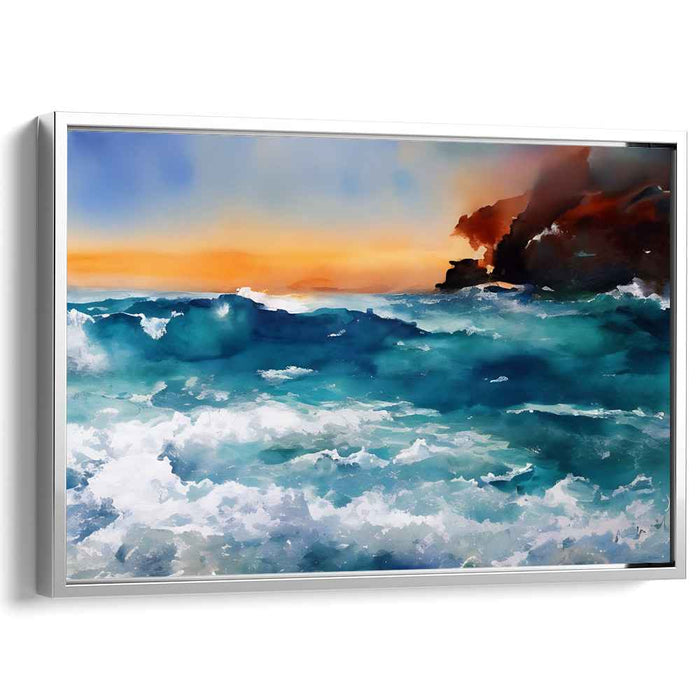 Twilight Swell: Sunset Waves in Motion