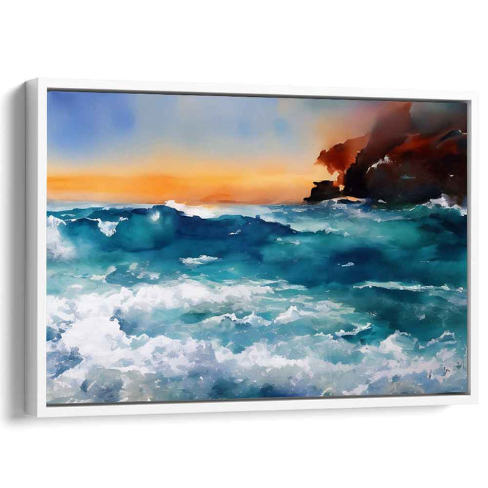 Twilight Swell: Sunset Waves in Motion