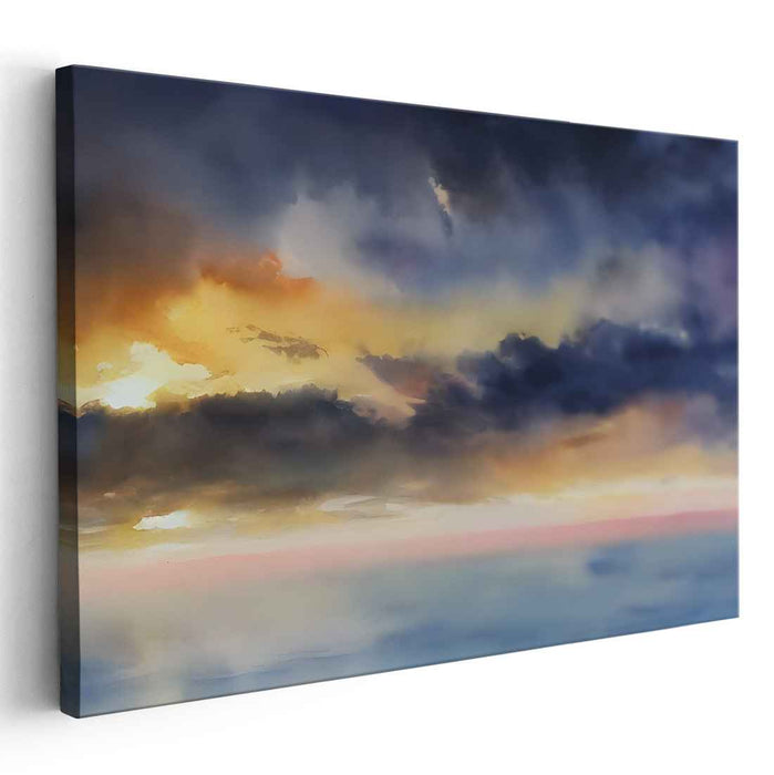 Aqua Sky Dreams: Oceanic Skyscape Canvas Art Print