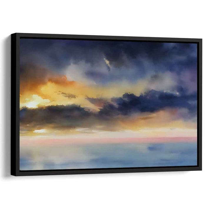 Aqua Sky Dreams: Oceanic Skyscape Canvas Art Print