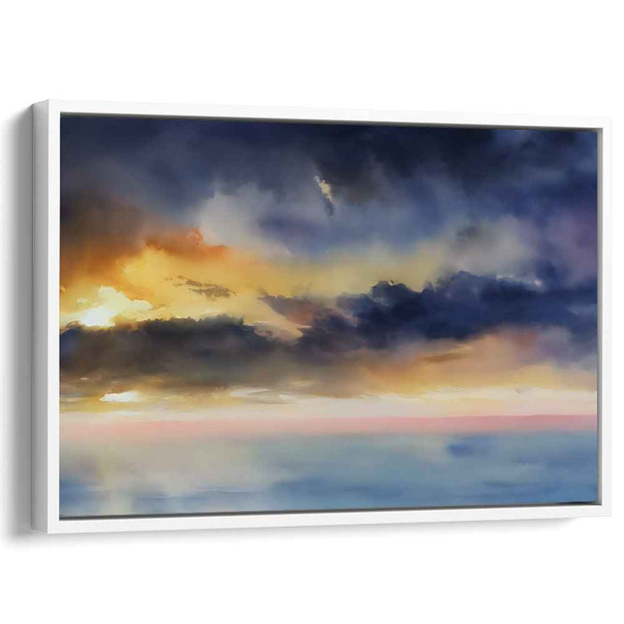 Aqua Sky Dreams: Oceanic Skyscape Canvas Art Print