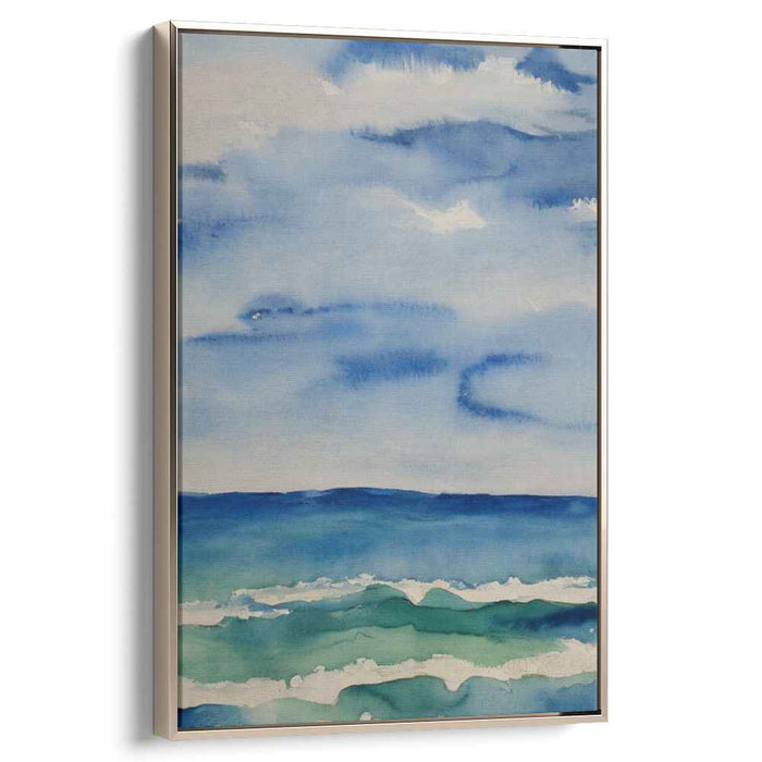Aquatic Sky Symphony: Watercolor Ocean and Sky Canvas Art