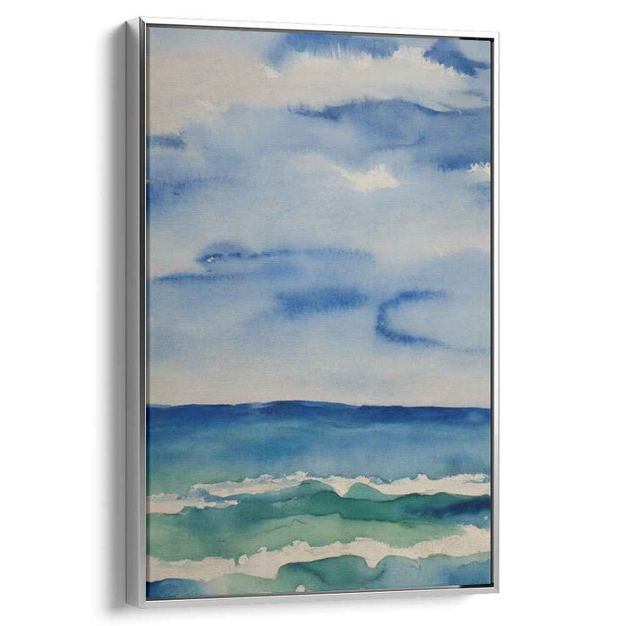 Aquatic Sky Symphony: Watercolor Ocean and Sky Canvas Art