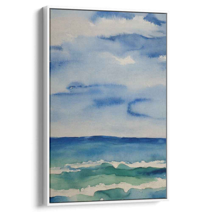 Aquatic Sky Symphony: Watercolor Ocean and Sky Canvas Art
