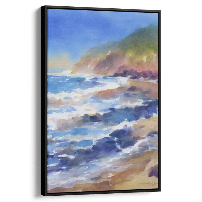 Chroma Cascades: Watercolor Landscape Canvas Art Print