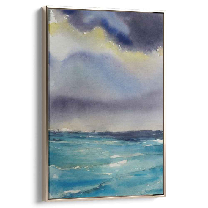 Aquarelle Waves: Watercolor Seascape Canvas Art